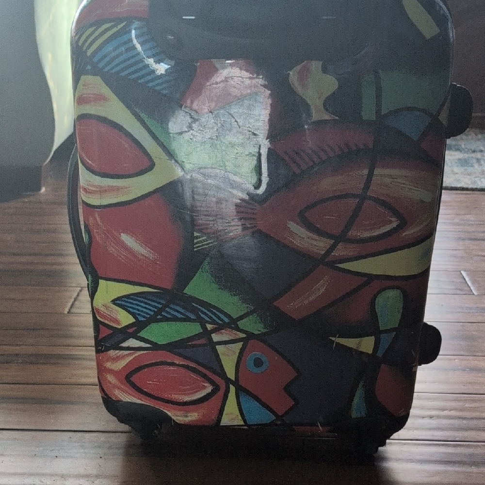 Colorful Abstract Design Suitcase - Picture 2 of 2